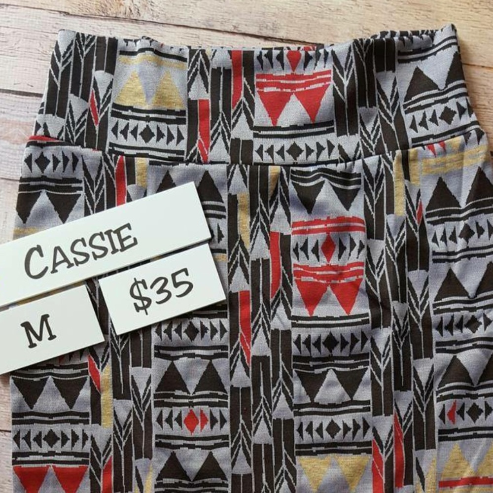 Retro Unique Geo Print Pencil Skirt•M